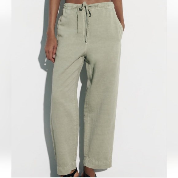 Zara Pants - BN Zara linen-blend barrel leg trousers